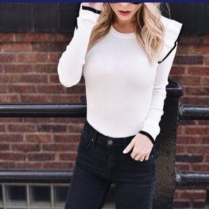 White with black trim top